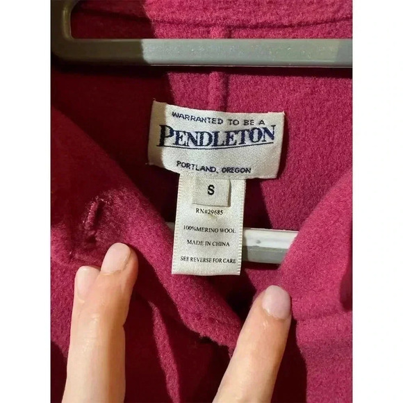 VTG Pendleton 100 Merino Wool Pink Button Up Jacket Size S Preppy Old Money - Picture 9 of 10